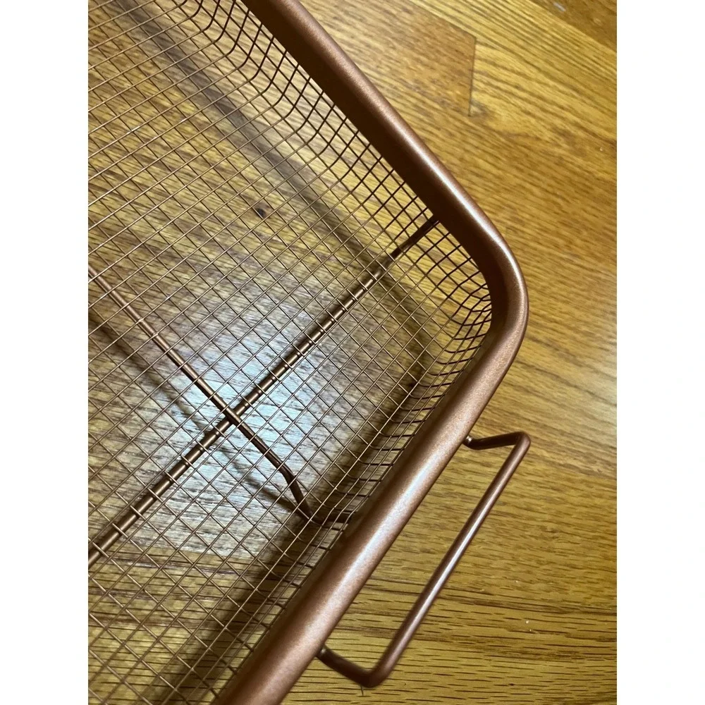 Gotham Steeel Nonstick Crisper Basket Copper Finish Wire Basket Tray